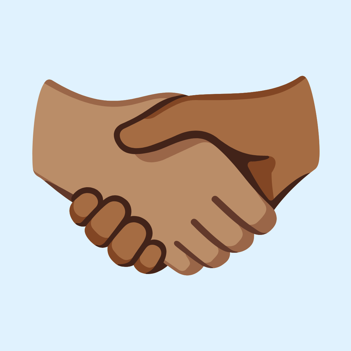 🫱🏽‍🫲🏾 Handshake: medium skin tone, medium-dark skin tone