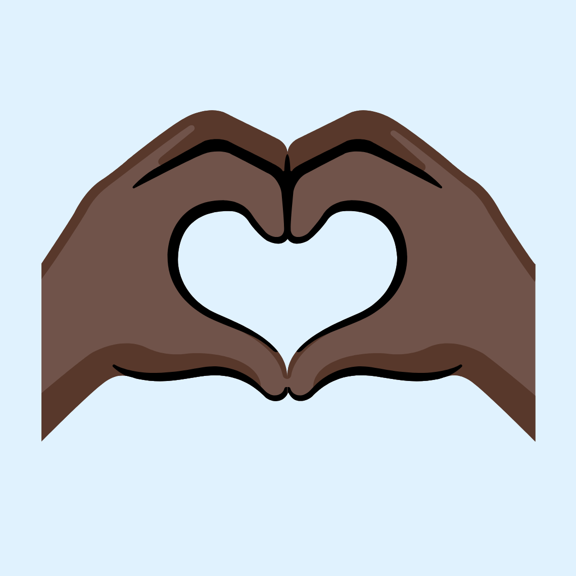 🫶🏿 Heart hands: dark skin tone