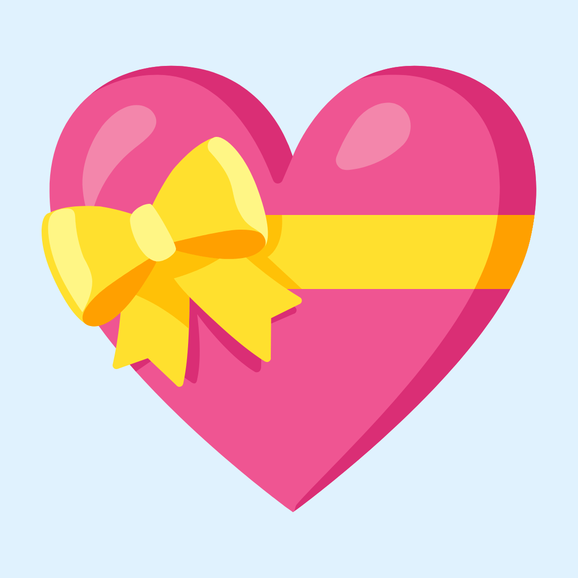 π Heart with ribbon