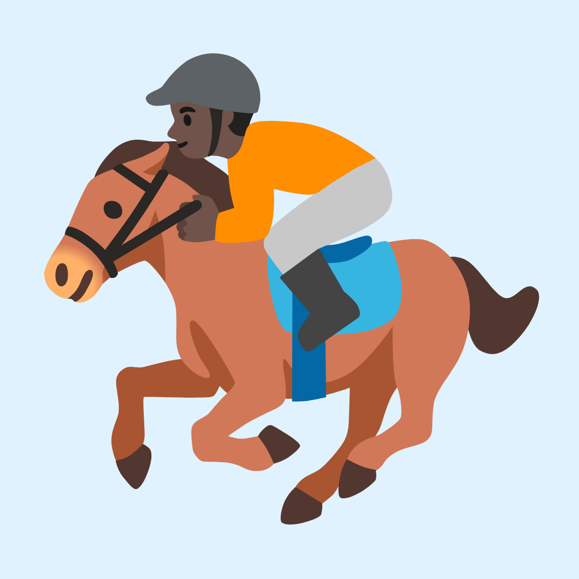 ππΏ Horse racing: dark skin tone