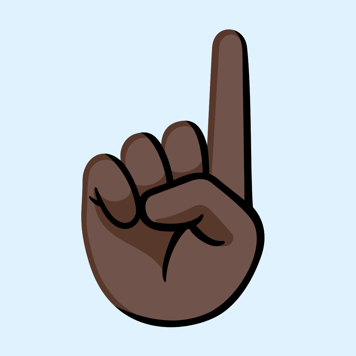 βπΏ Index pointing up: dark skin tone