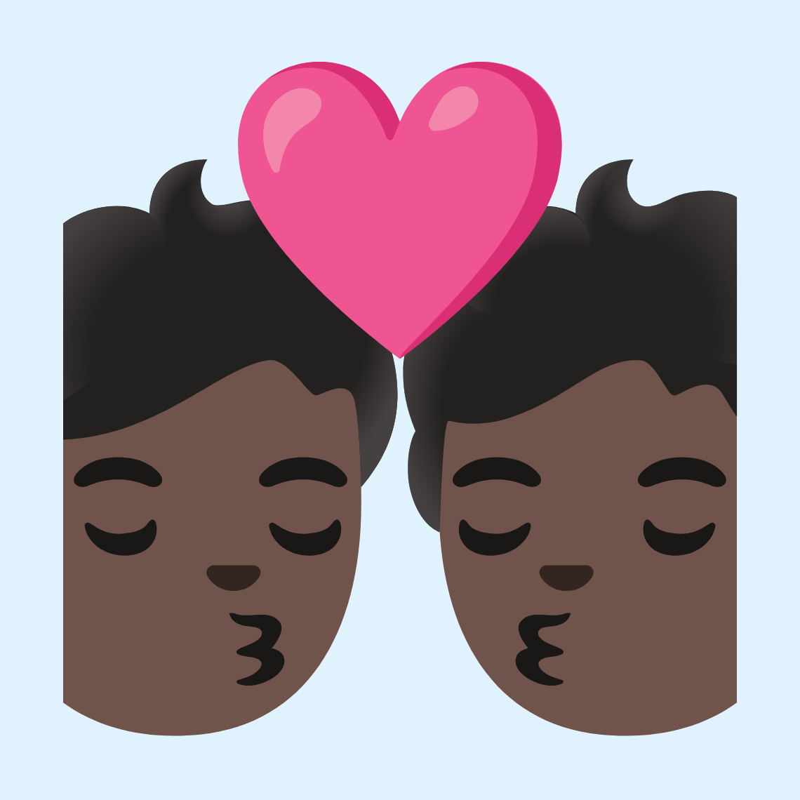 ππΏ Kiss: dark skin tone