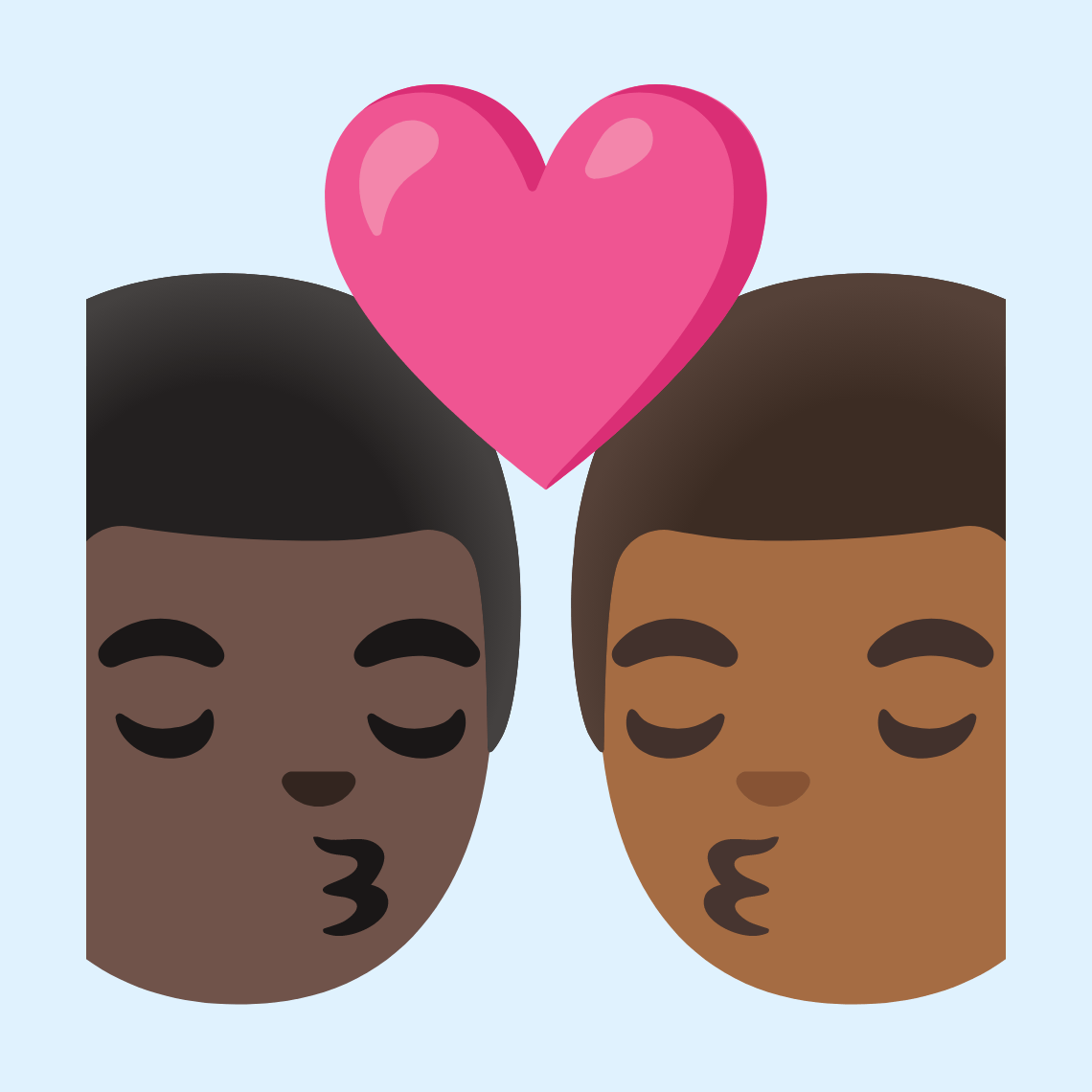 π¨πΏββ€οΈβπβπ¨πΎ Kiss: man, man, dark skin tone, medium-dark skin tone