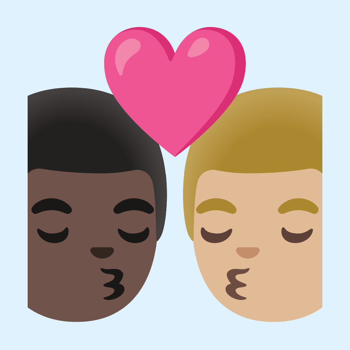 π¨πΏββ€οΈβπβπ¨πΌ Kiss: man, man, dark skin tone, medium-light skin tone