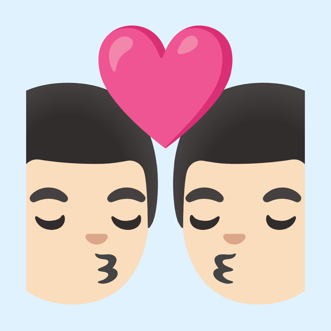 π¨π»ββ€οΈβπβπ¨π» Kiss: man, man, light skin tone
