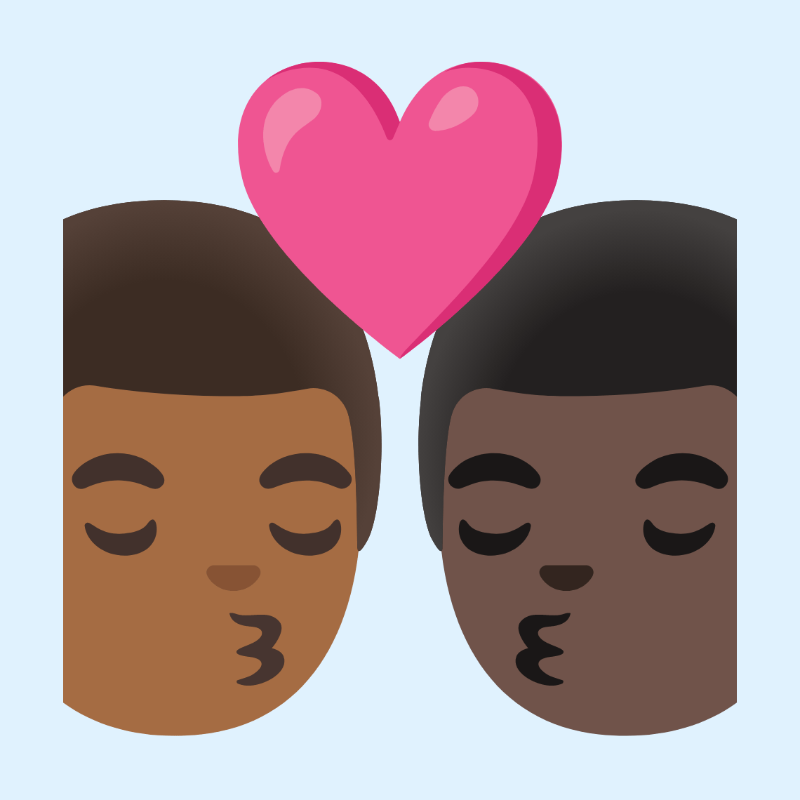 π¨πΎββ€οΈβπβπ¨πΏ Kiss: man, man, medium-dark skin tone, dark skin tone