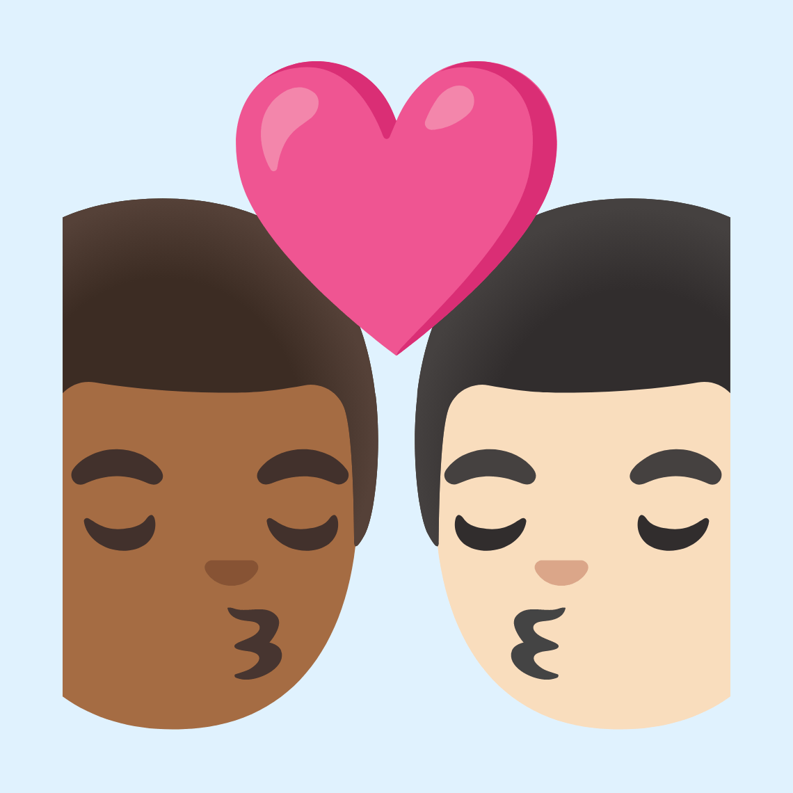 π¨πΎββ€οΈβπβπ¨π» Kiss: man, man, medium-dark skin tone, light skin tone