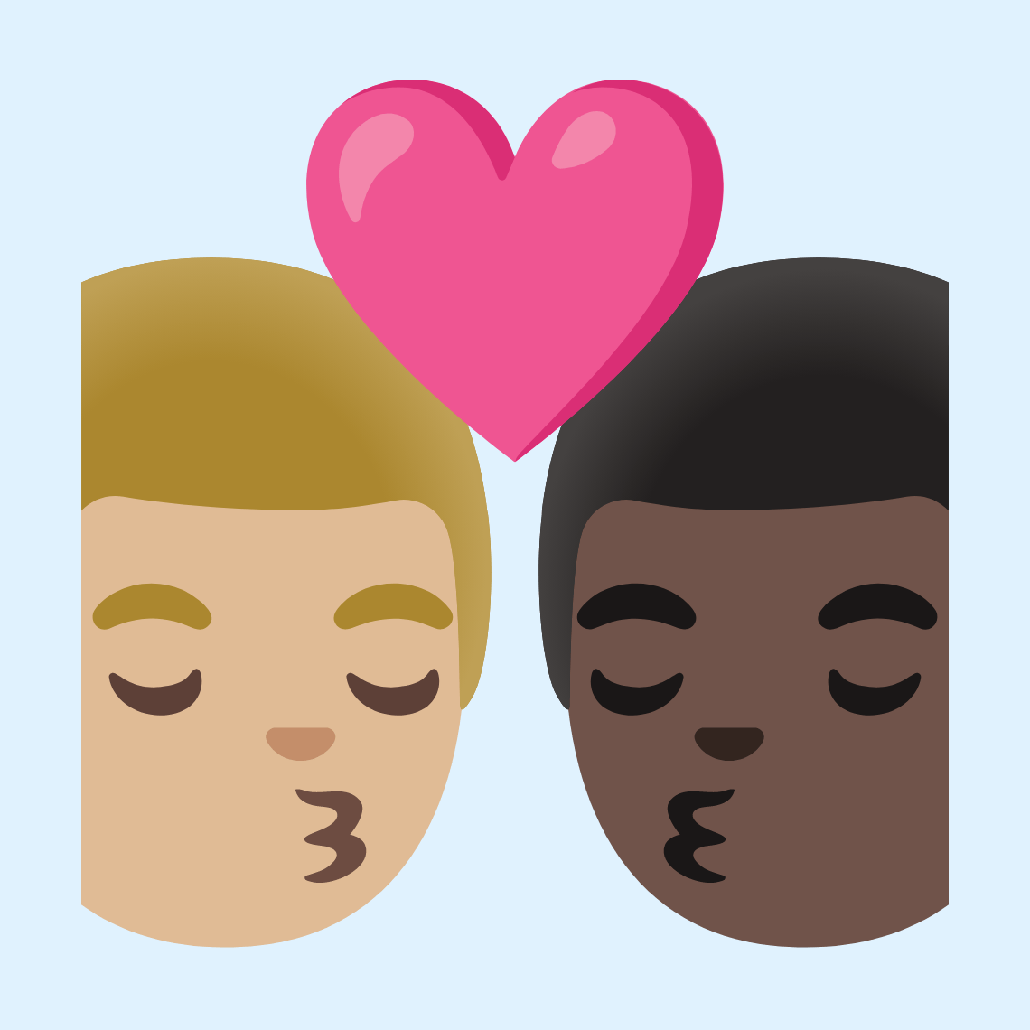 π¨πΌββ€οΈβπβπ¨πΏ Kiss: man, man, medium-light skin tone, dark skin tone
