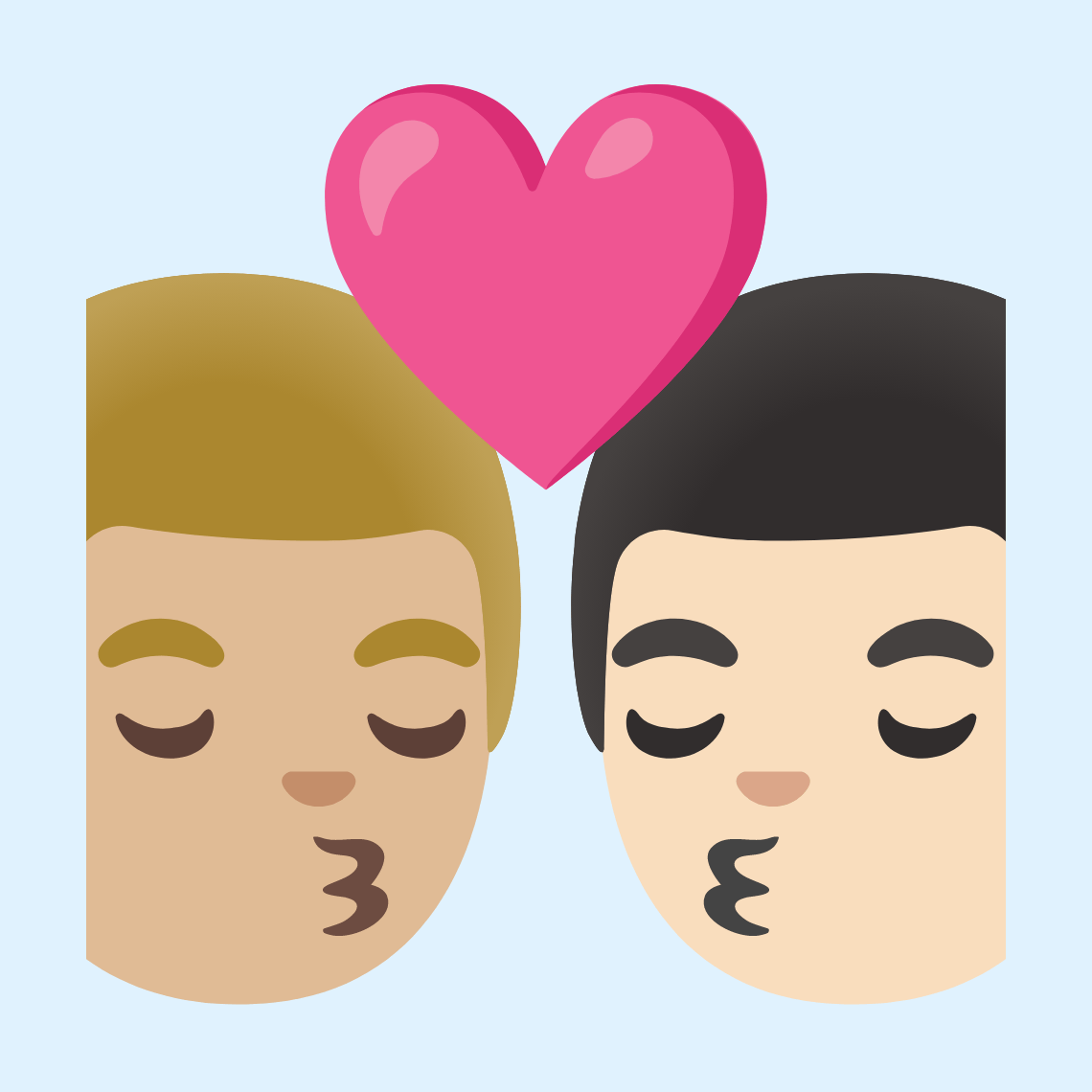 π¨πΌββ€οΈβπβπ¨π» Kiss: man, man, medium-light skin tone, light skin tone
