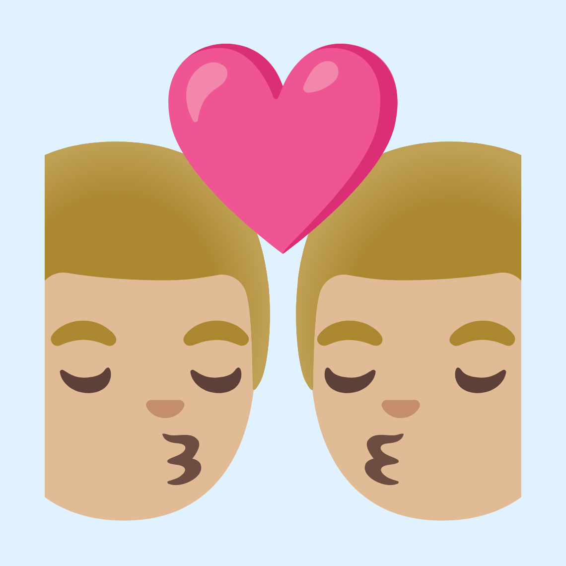 π¨πΌββ€οΈβπβπ¨πΌ Kiss: man, man, medium-light skin tone