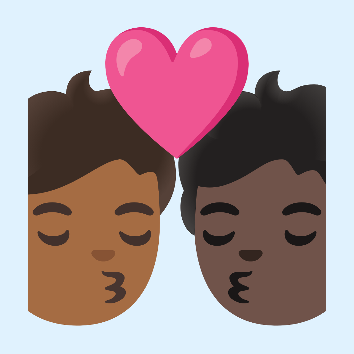 π§πΎββ€οΈβπβπ§πΏ Kiss: person, person, medium-dark skin tone, dark skin tone