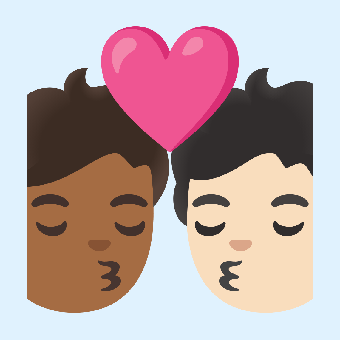 π§πΎββ€οΈβπβπ§π» Kiss: person, person, medium-dark skin tone, light skin tone