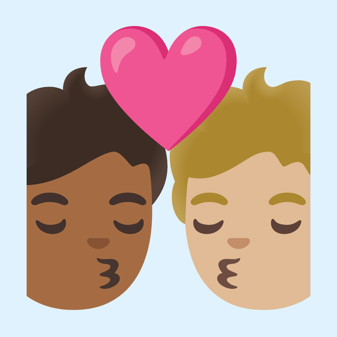 π§πΎββ€οΈβπβπ§πΌ Kiss: person, person, medium-dark skin tone, medium-light skin tone