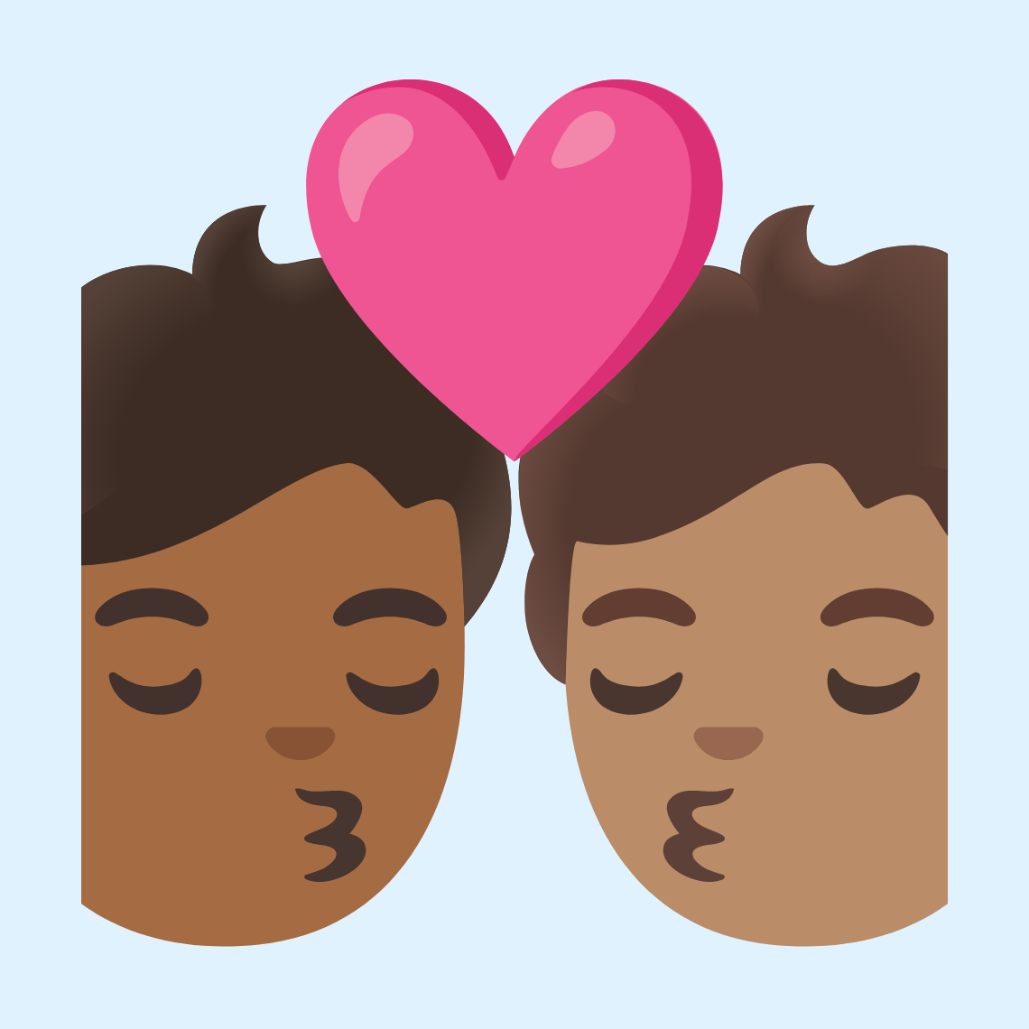 π§πΎββ€οΈβπβπ§π½ Kiss: person, person, medium-dark skin tone, medium skin tone