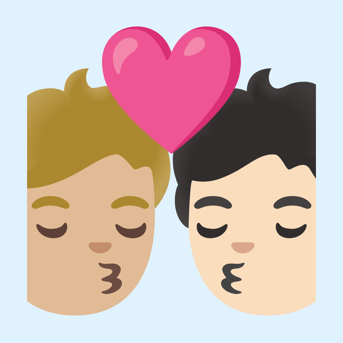 π§πΌββ€οΈβπβπ§π» Kiss: person, person, medium-light skin tone, light skin tone