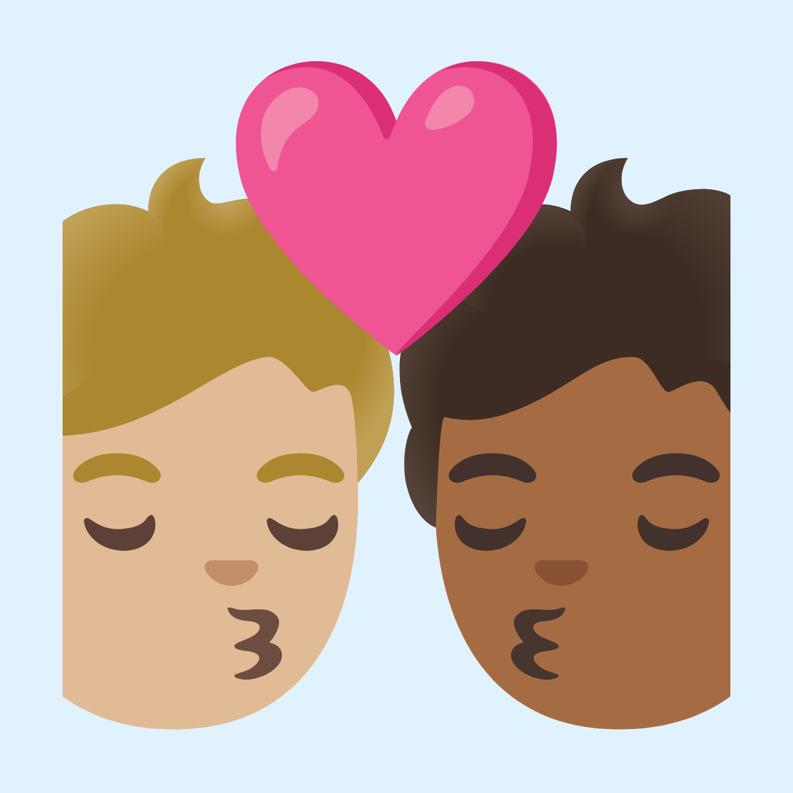 π§πΌββ€οΈβπβπ§πΎ Kiss: person, person, medium-light skin tone, medium-dark skin tone