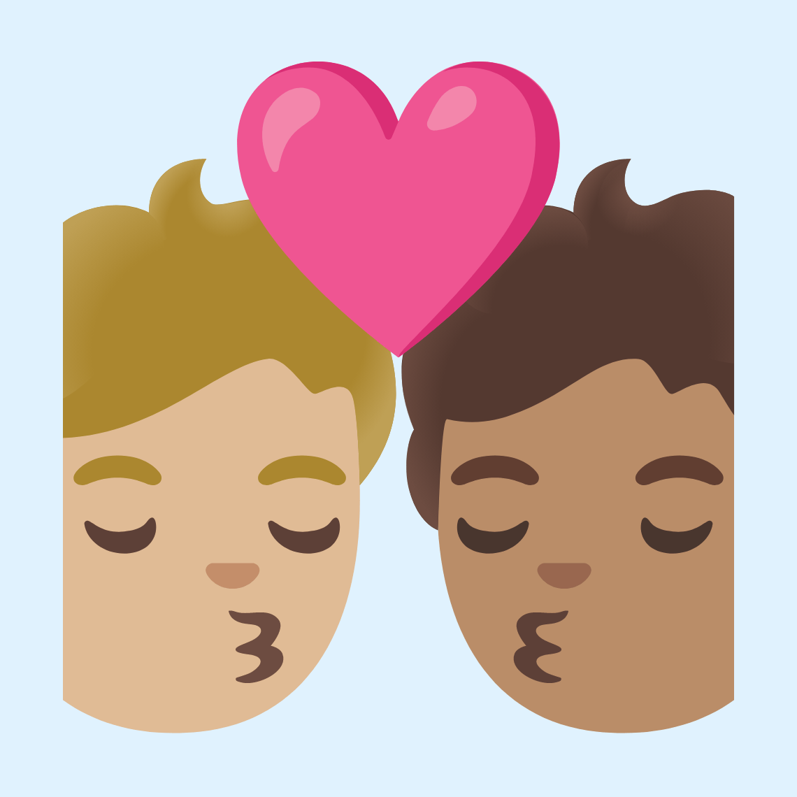 π§πΌββ€οΈβπβπ§π½ Kiss: person, person, medium-light skin tone, medium skin tone
