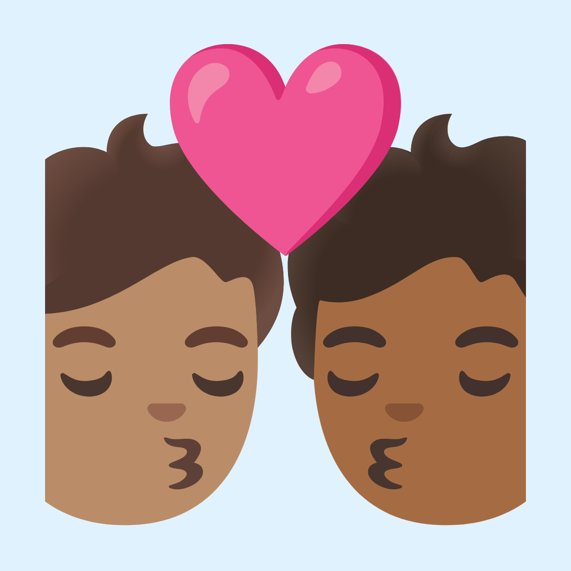 π§π½ββ€οΈβπβπ§πΎ Kiss: person, person, medium skin tone, medium-dark skin tone