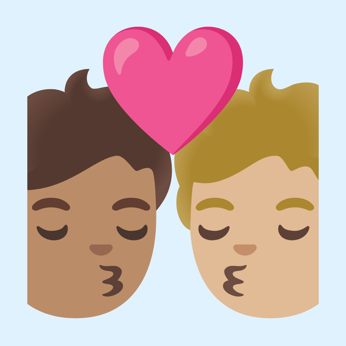 π§π½ββ€οΈβπβπ§πΌ Kiss: person, person, medium skin tone, medium-light skin tone