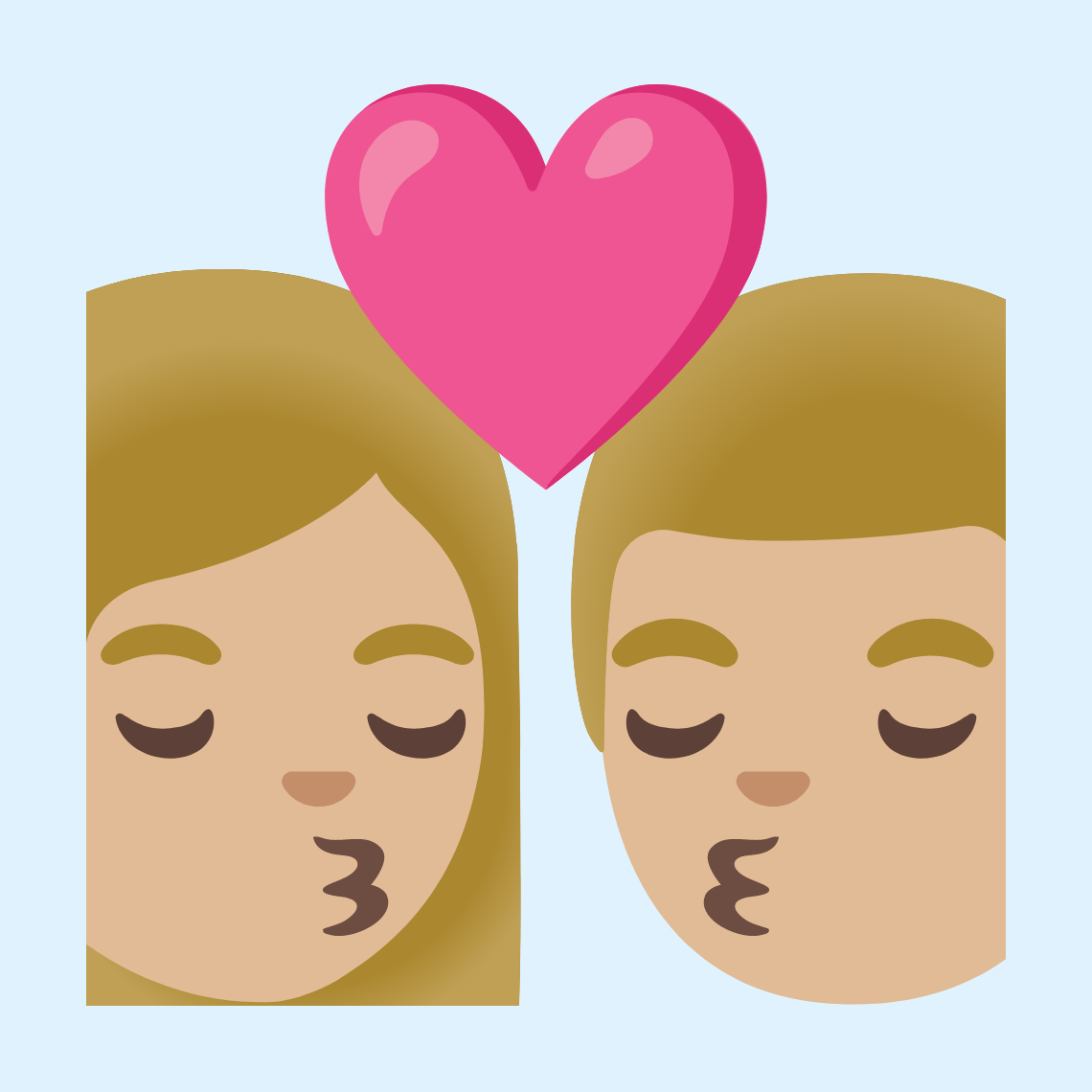 π©πΌββ€οΈβπβπ¨πΌ Kiss: woman, man, medium-light skin tone