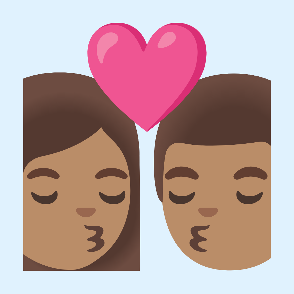 π©π½ββ€οΈβπβπ¨π½ Kiss: woman, man, medium skin tone