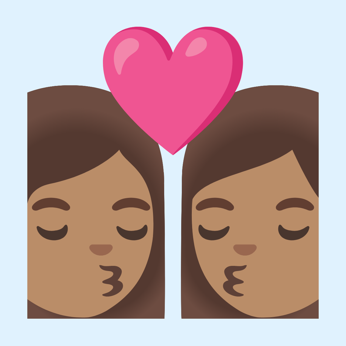 π©π½ββ€οΈβπβπ©π½ Kiss: woman, woman, medium skin tone