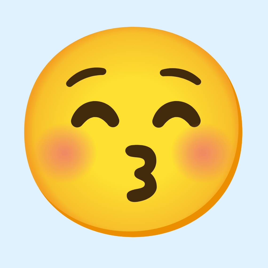 π Kissing face with closed eyes