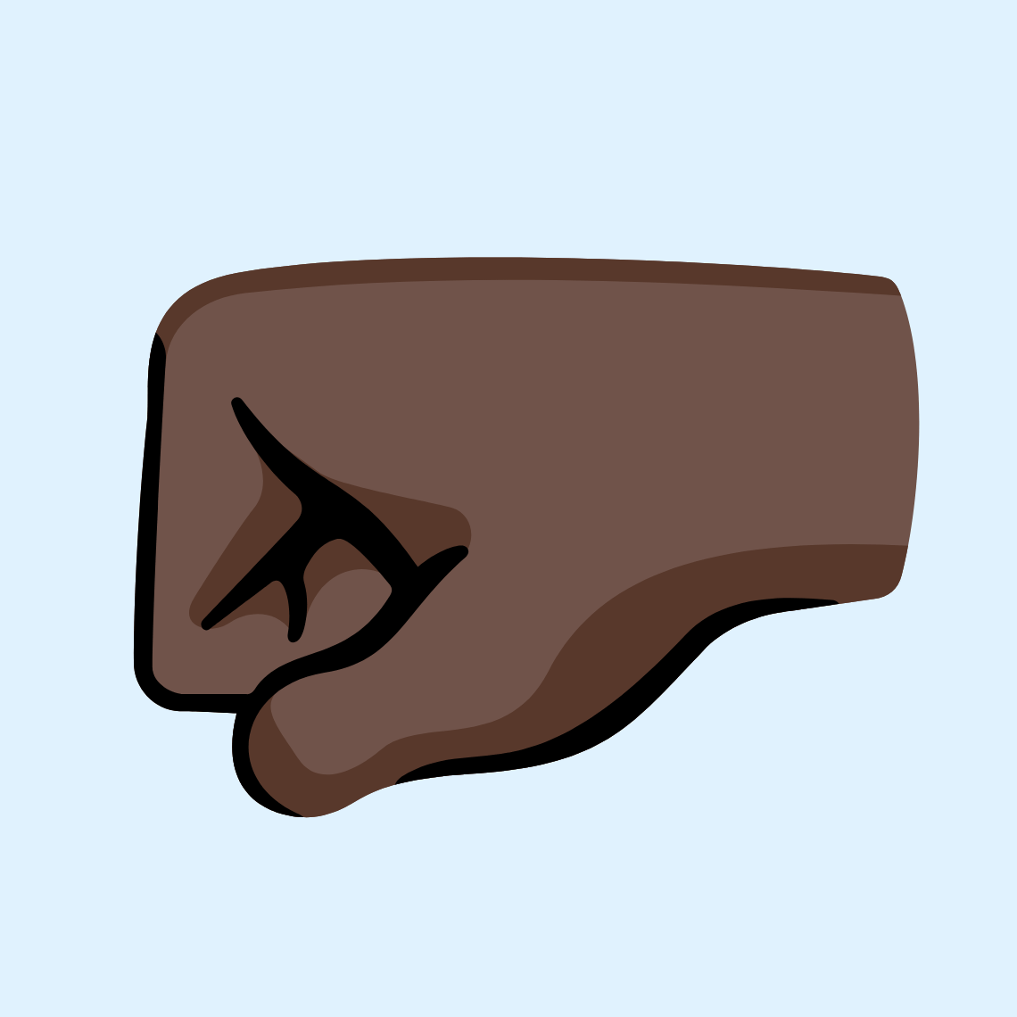 π€πΏ Left-facing fist: dark skin tone