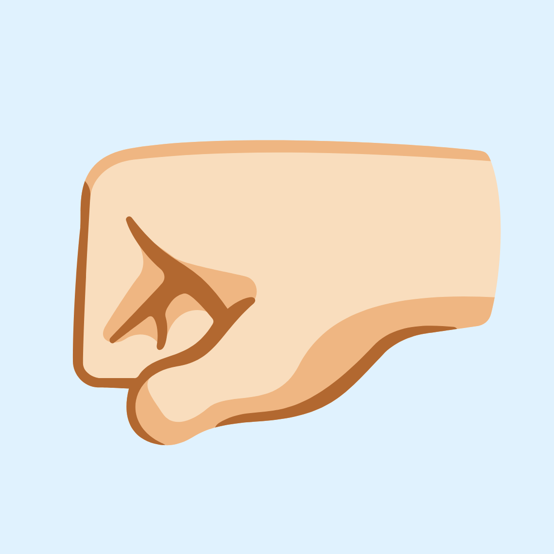 π€π» Left-facing fist: light skin tone