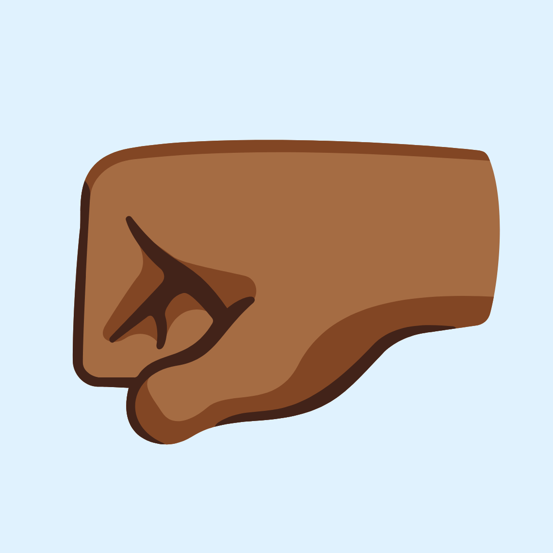π€πΎ Left-facing fist: medium-dark skin tone