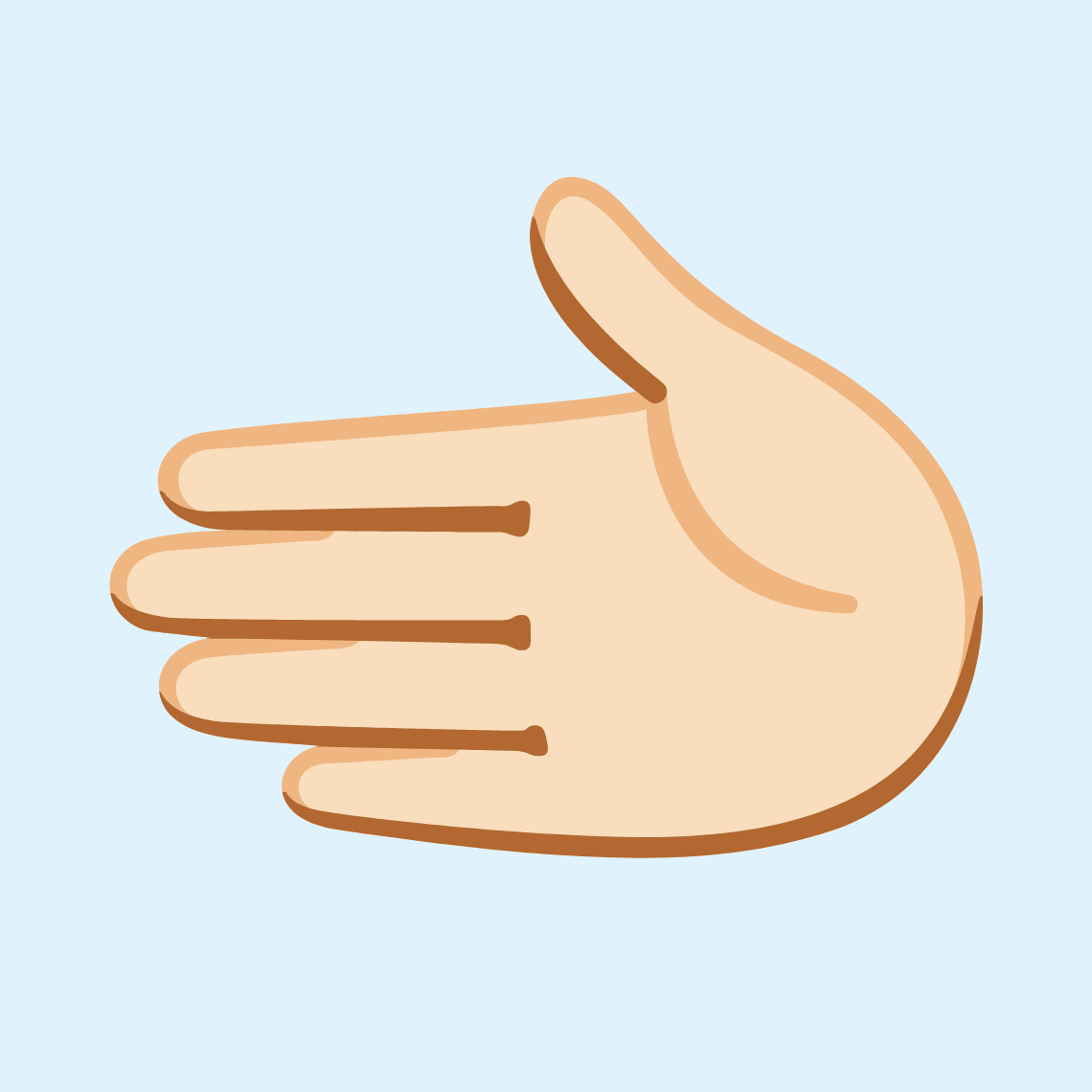 π«²π» Leftwards hand: light skin tone