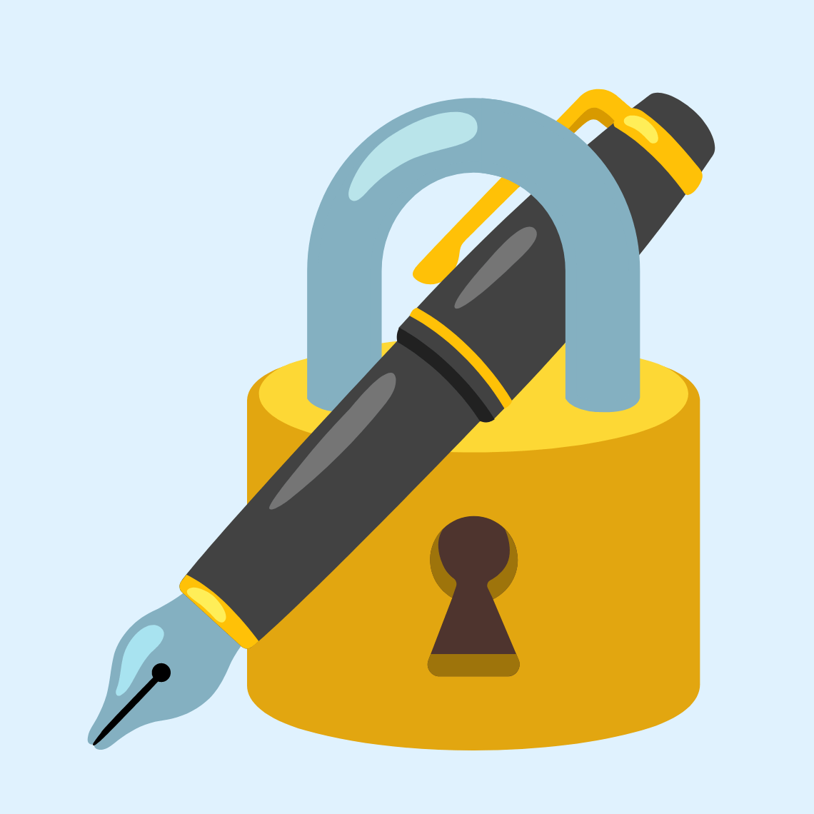 π Locked with pen