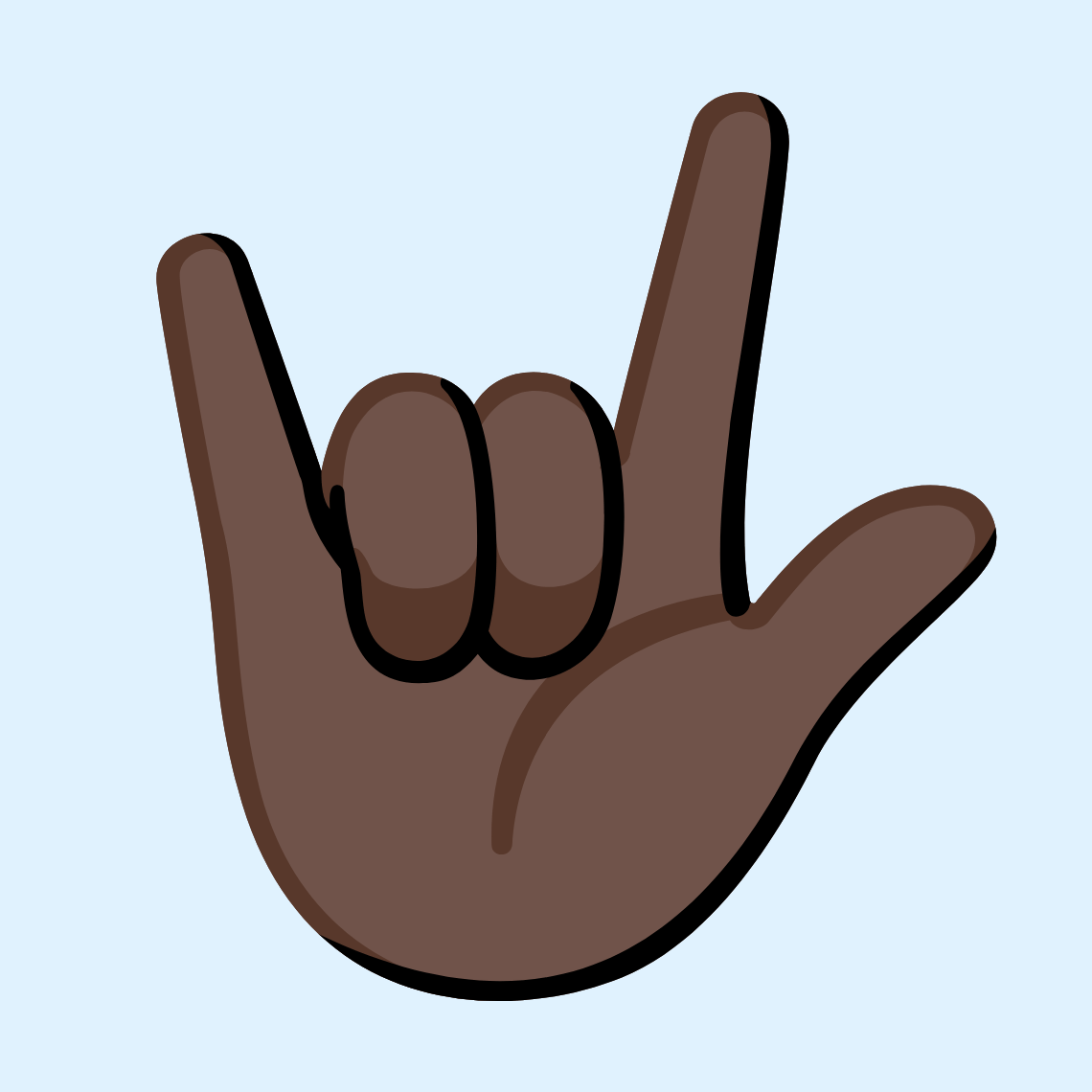 π€πΏ Love-you gesture: dark skin tone