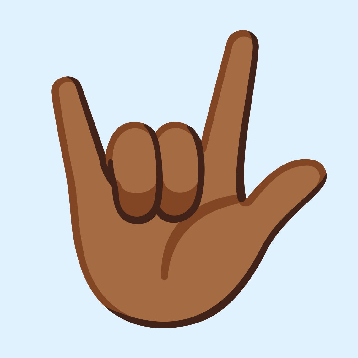 π€πΎ Love-you gesture: medium-dark skin tone