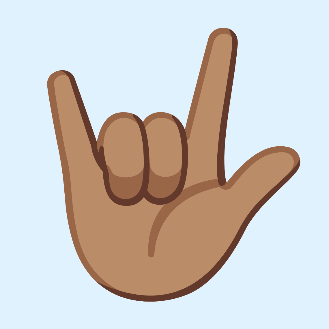 🤟🏽 Love-you gesture: medium skin tone