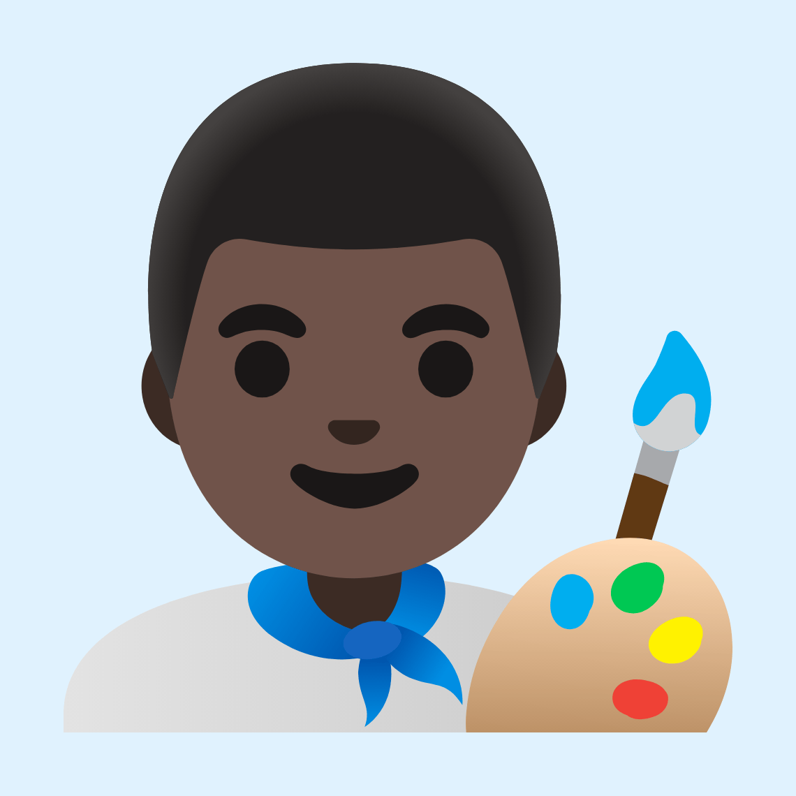 π¨πΏβπ¨ Man artist: dark skin tone