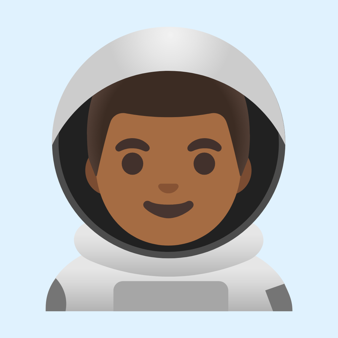 👨🏾‍🚀 Man astronaut: medium-dark skin tone