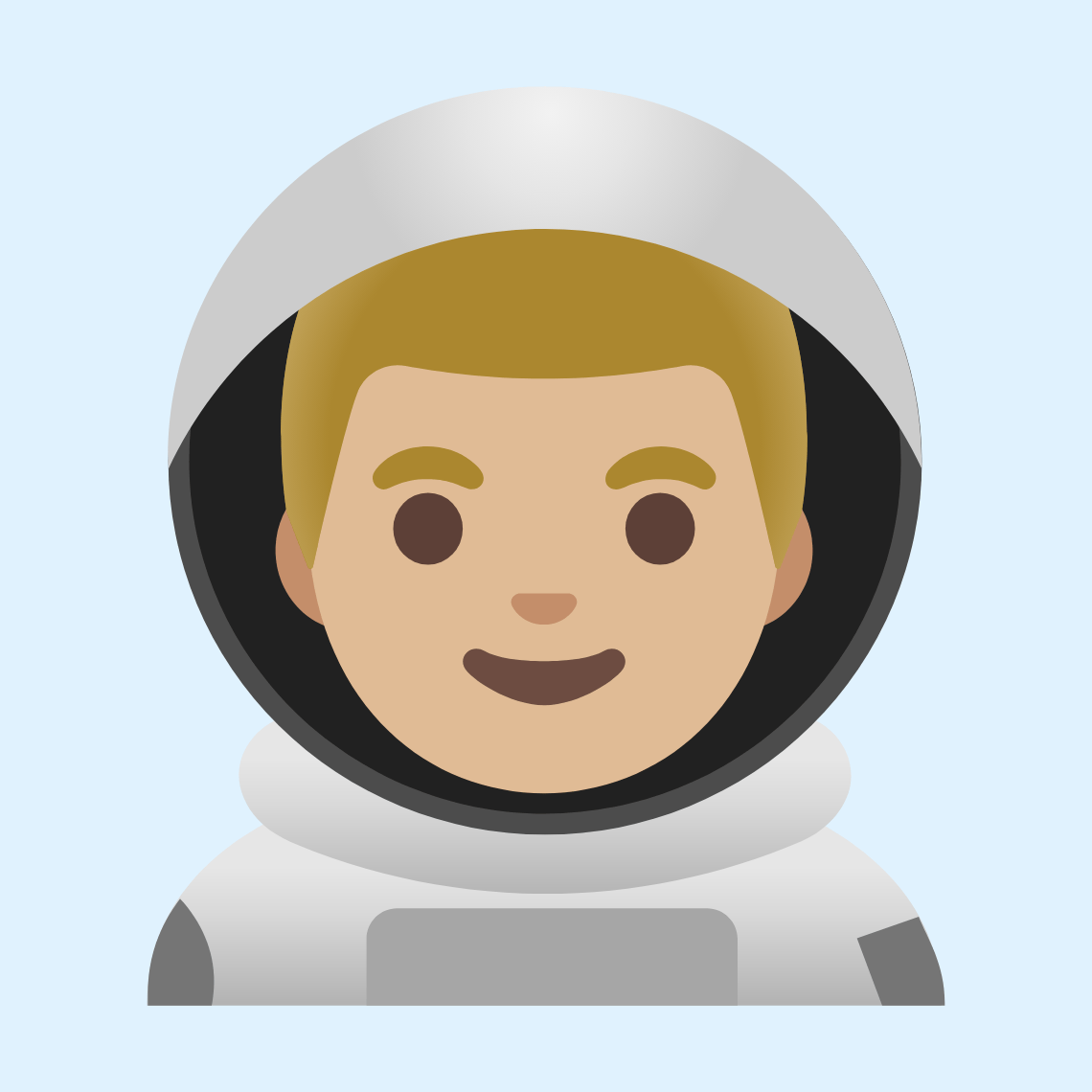 👨🏼‍🚀 Man astronaut: medium-light skin tone