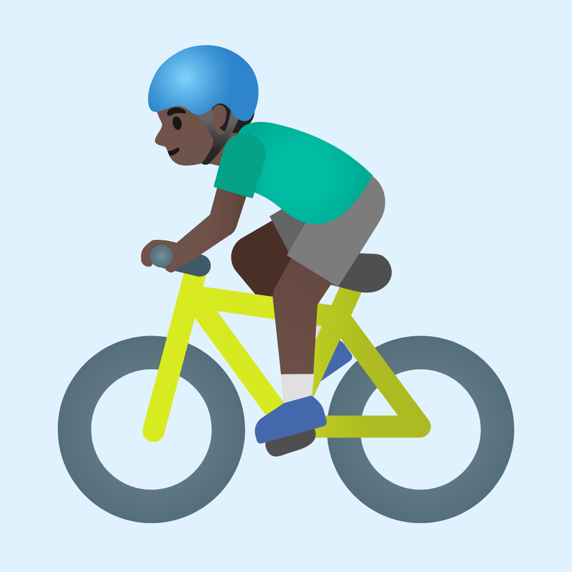 π΄πΏββοΈ Man biking: dark skin tone
