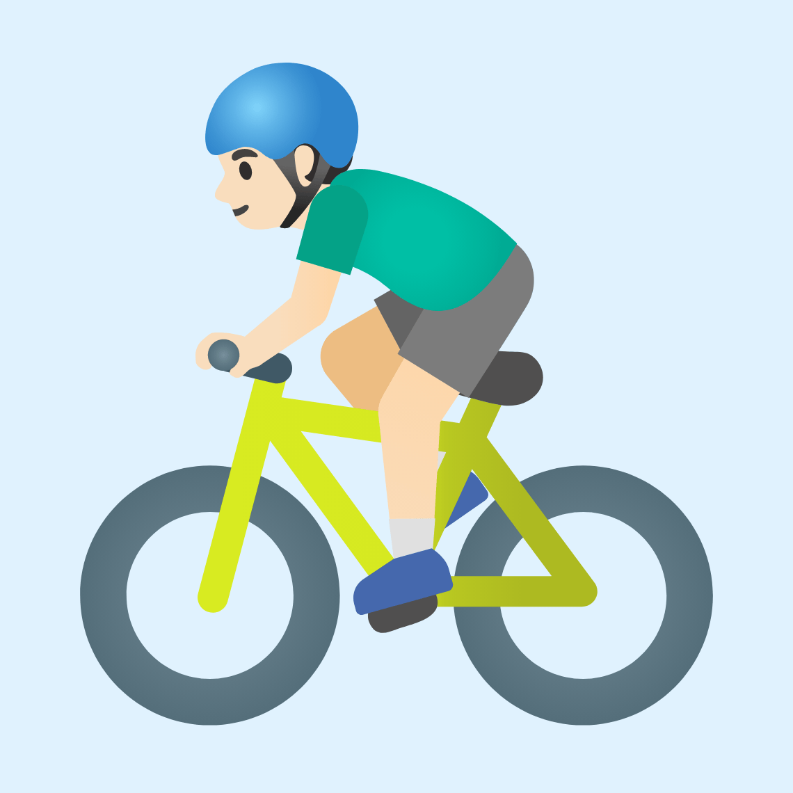 π΄π»ββοΈ Man biking: light skin tone