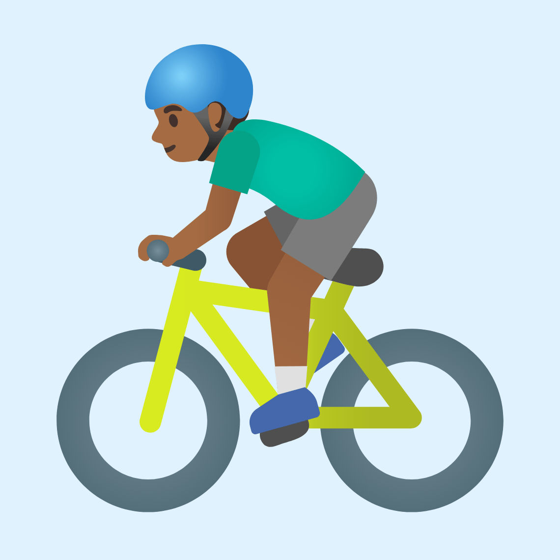 π΄πΎββοΈ Man biking: medium-dark skin tone