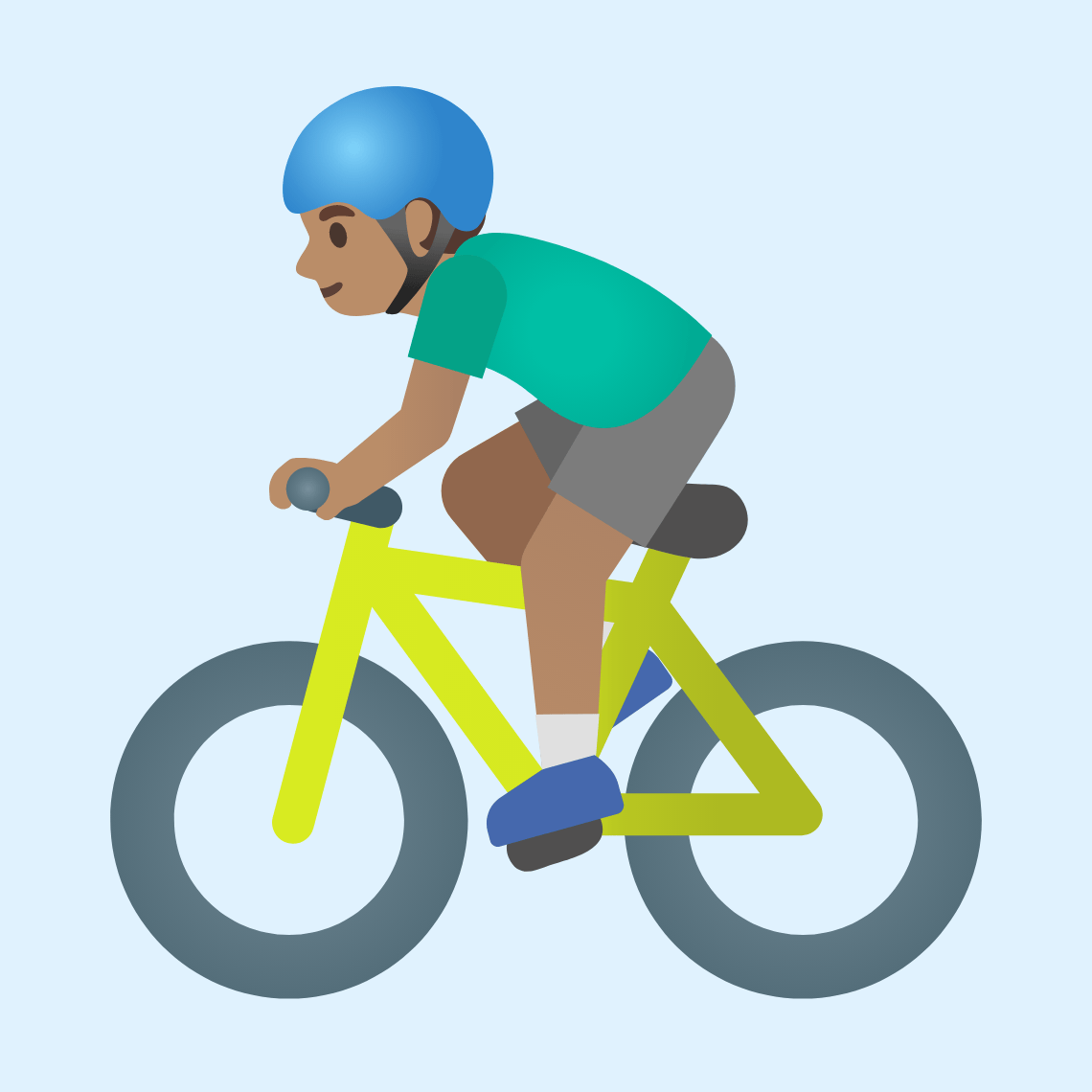 π΄π½ββοΈ Man biking: medium skin tone