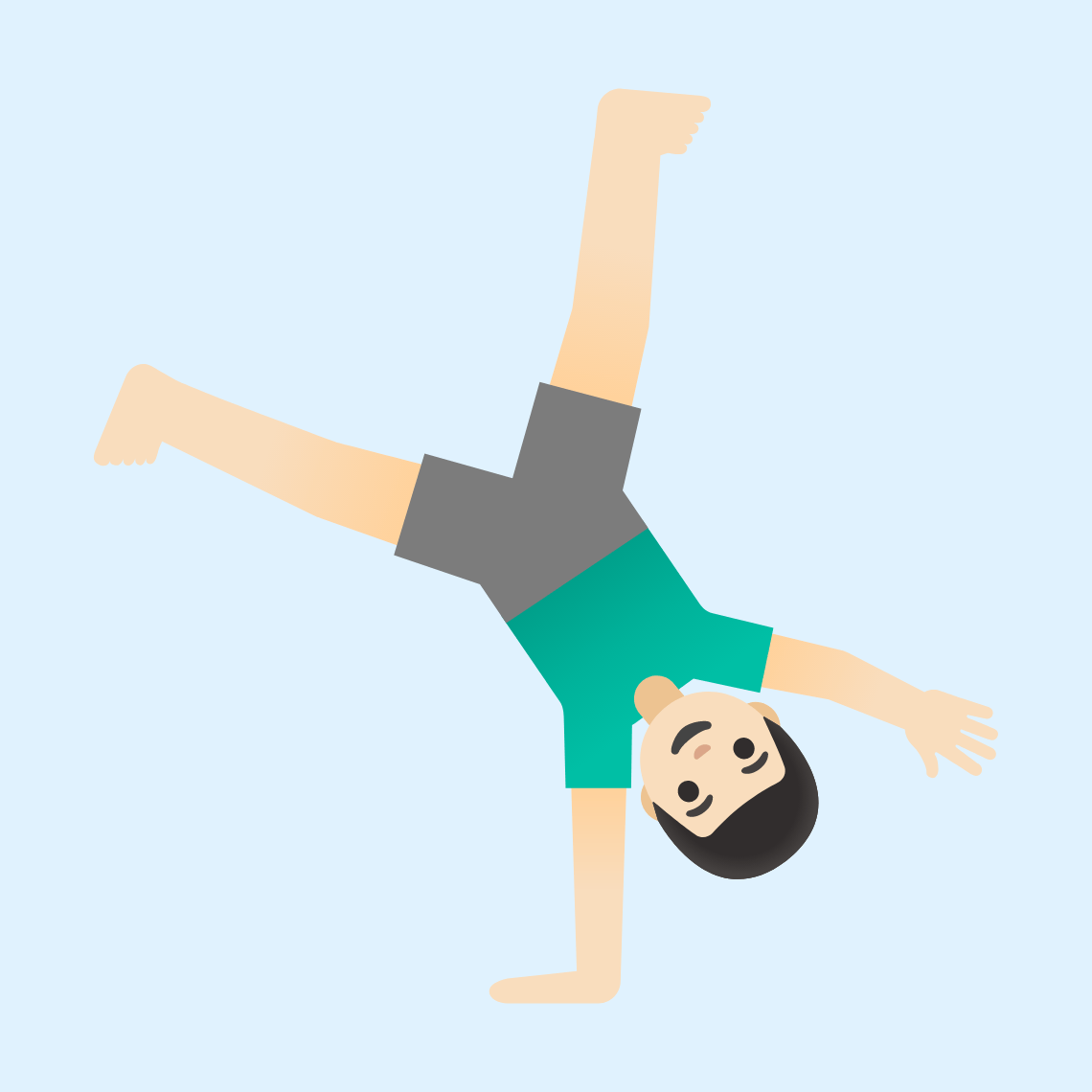 π€Έπ»ββοΈ Man cartwheeling: light skin tone