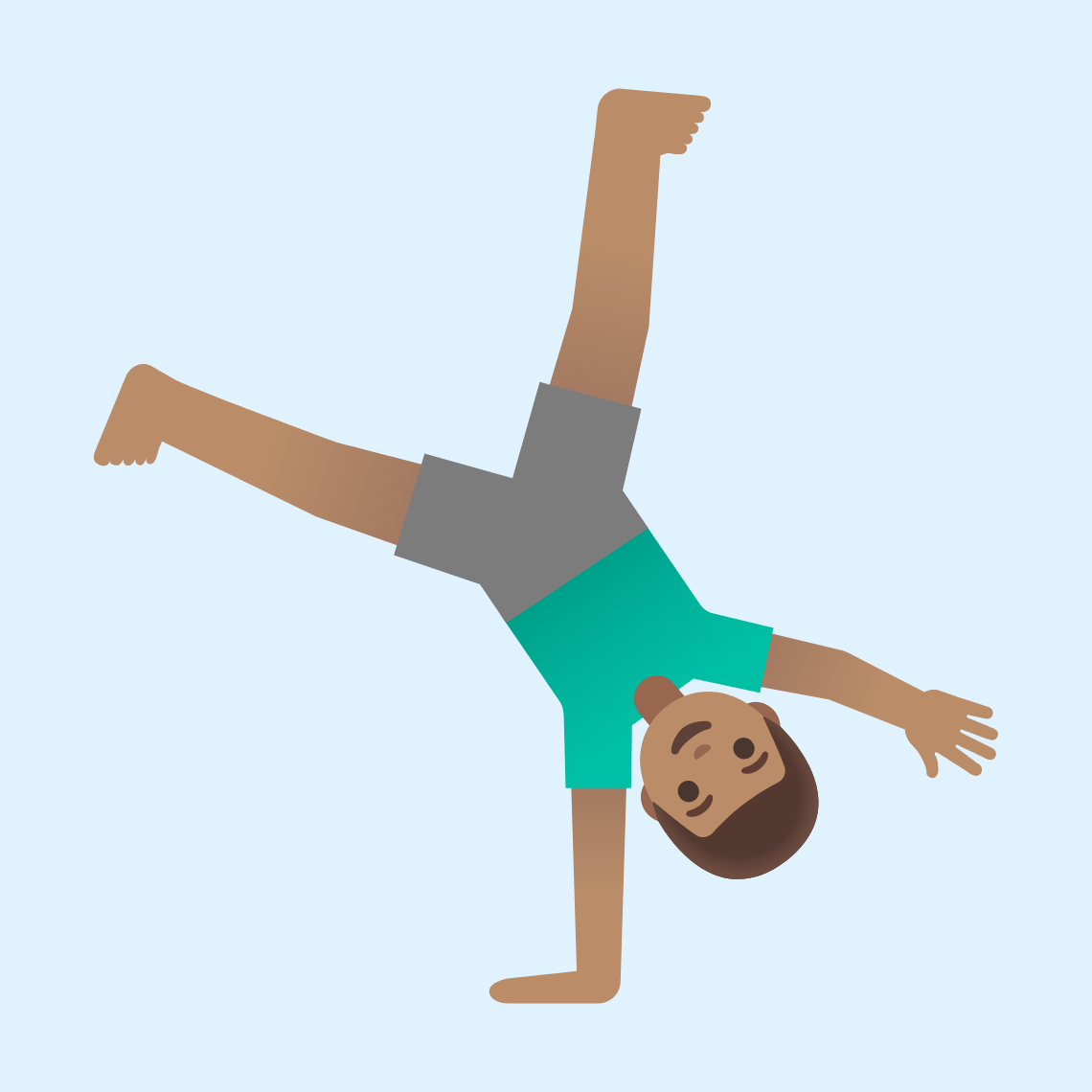 π€Έπ½ββοΈ Man cartwheeling: medium skin tone