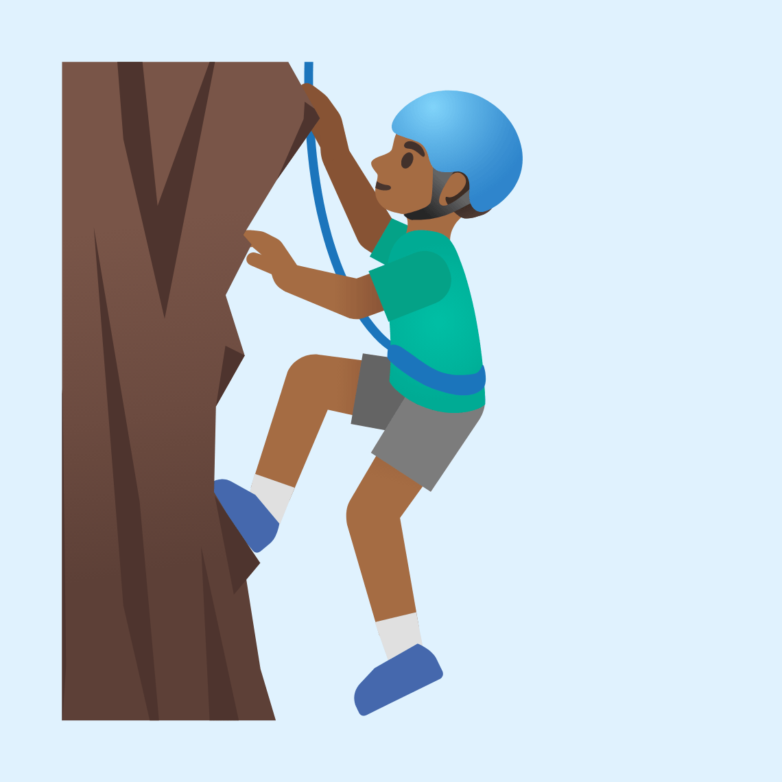 π§πΎββοΈ Man climbing: medium-dark skin tone