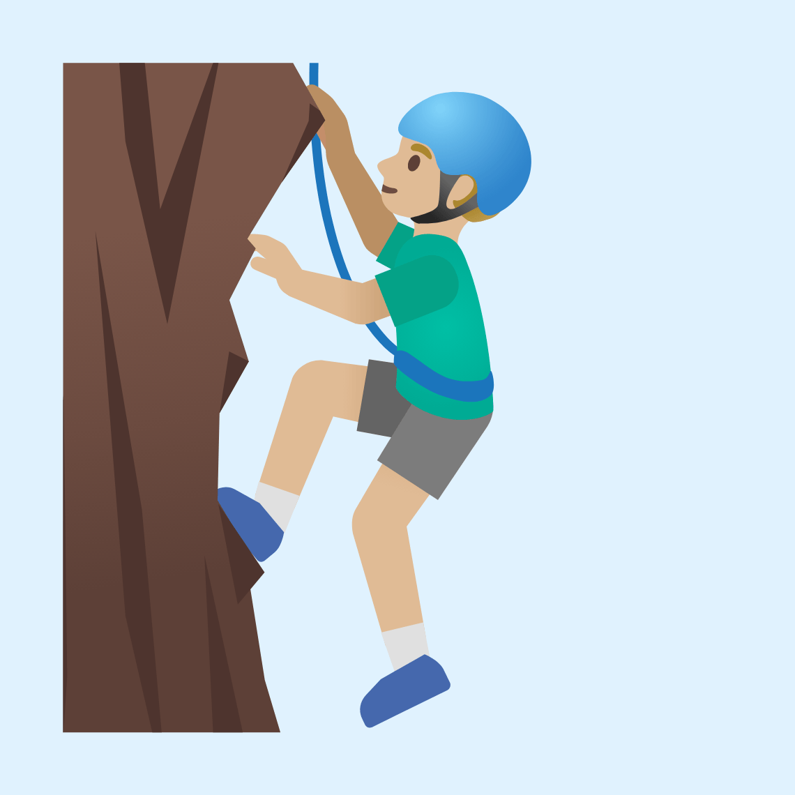 π§πΌββοΈ Man climbing: medium-light skin tone