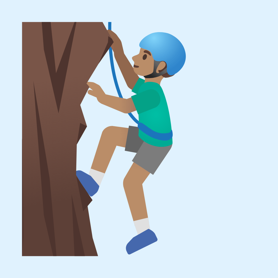 π§π½ββοΈ Man climbing: medium skin tone