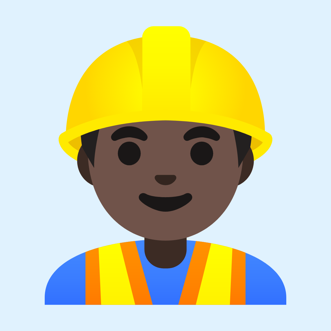 π·πΏββοΈ Man construction worker: dark skin tone