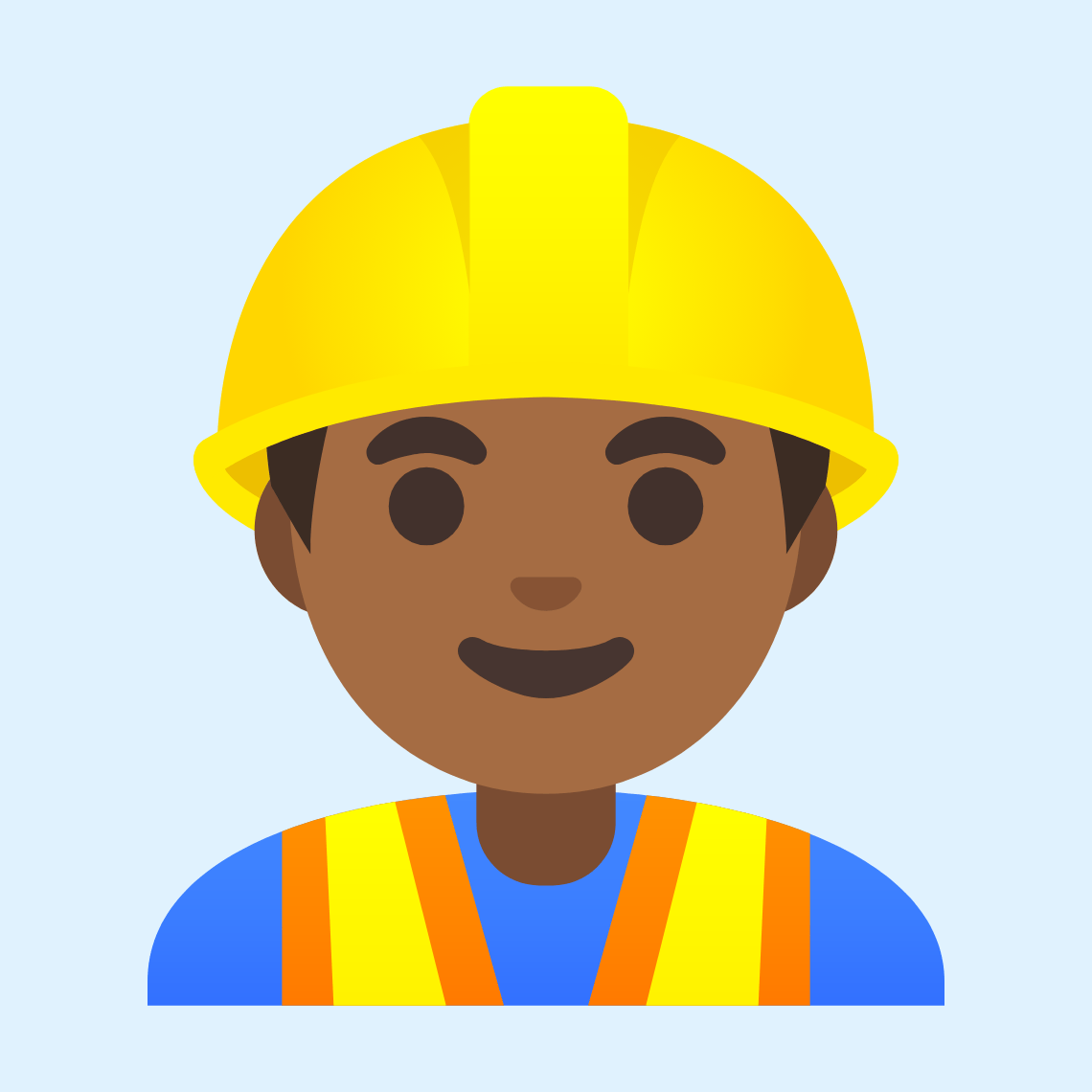 π·πΎββοΈ Man construction worker: medium-dark skin tone