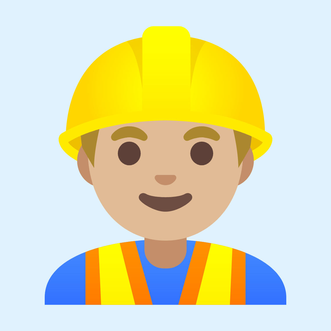 π·πΌββοΈ Man construction worker: medium-light skin tone